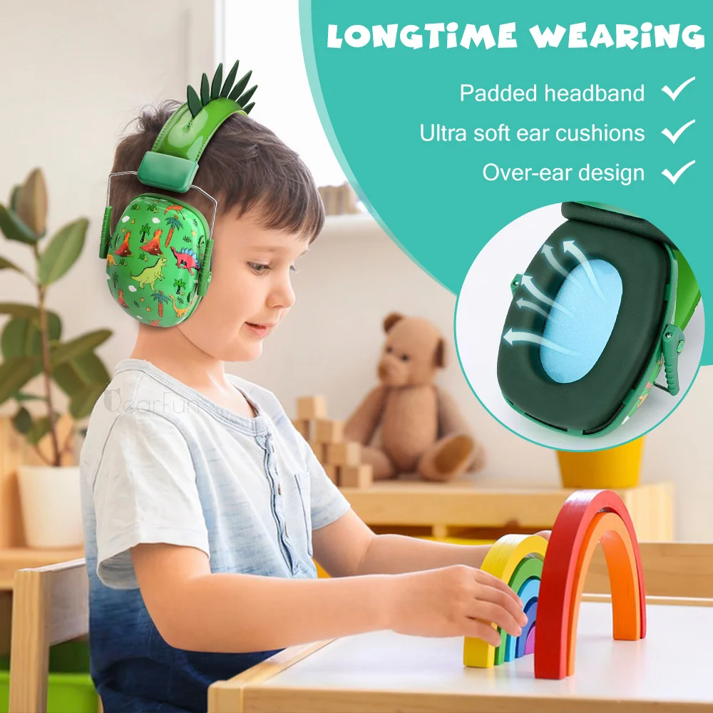Protetores auriculares Dinossauro para crianças com autismo, sensibilidade sonora - Abafador para Ouvidos 11 kf S8229937402084e4e9f880e941c412bf7M