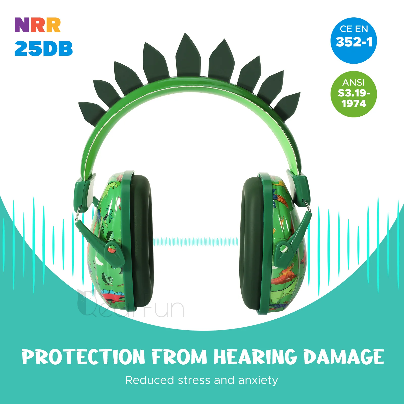 Protetores auriculares Dinossauro para crianças com autismo, sensibilidade sonora - Abafador para Ouvidos 13 kf Sf7b3e8c372bc4df89344a56b24bd9824n