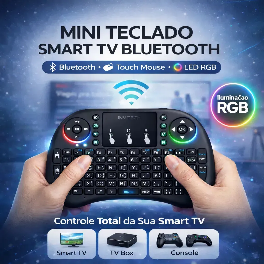 Mini Controle Teclado Bluetooth Sem Fio