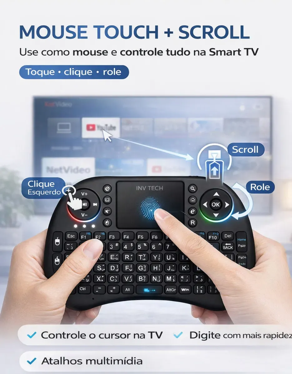 Mini Controle Teclado Bluetooth Sem Fio 17 mini controle teclado bluetooth sem fio 2