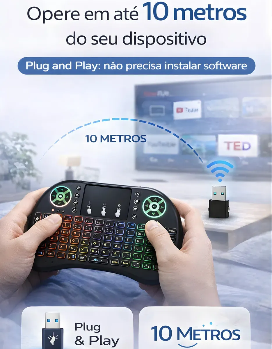 mini controle teclado bluetooth sem fio 3
