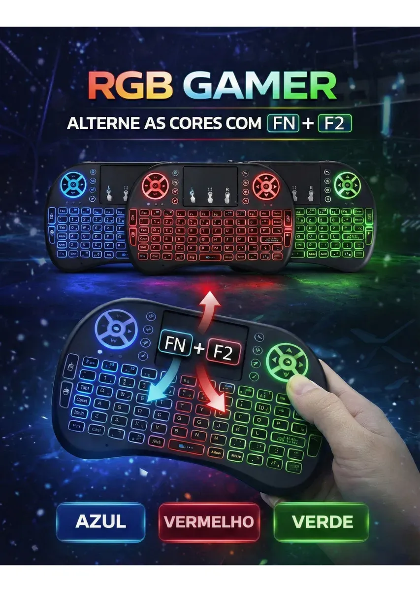 mini controle teclado bluetooth sem fio 7