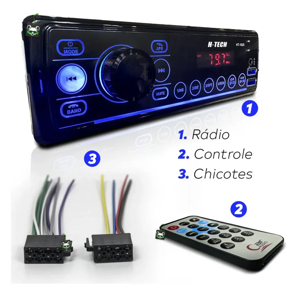 Som Automotivo H-tech ht-1025 Bluetooth Usb Mp3 com controle