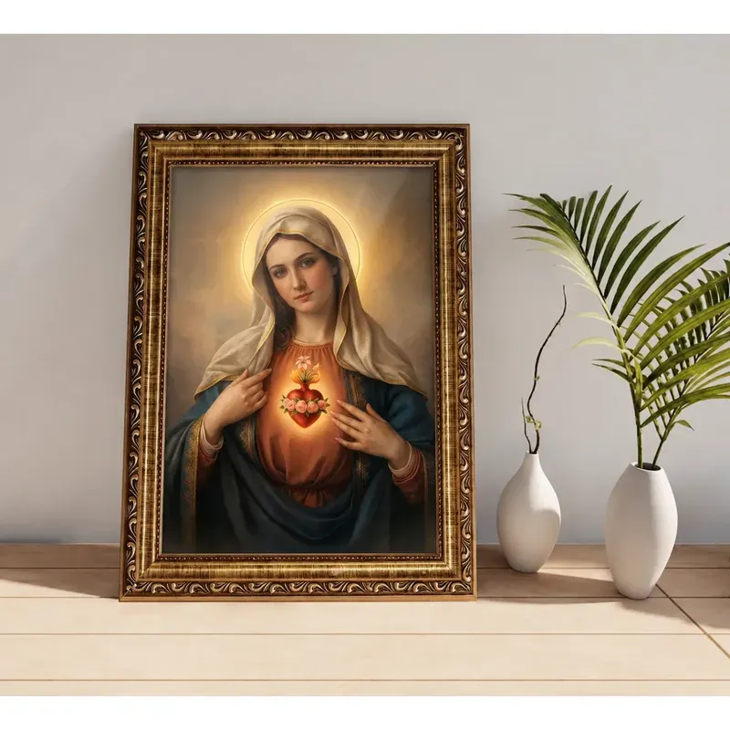 kit quadros sagrado coraco de jesus e maria c vidro 30x40 1